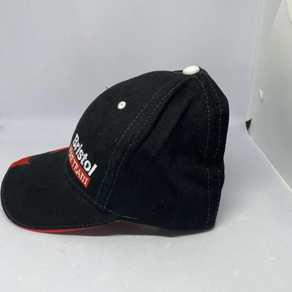 BRISTOL MOTOR SPEEDWAY FIRE‎ TEAM RACING FLAMES BALL CAP TRUCKER HAT BLACK RED